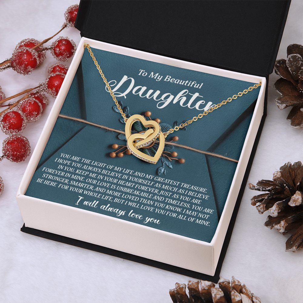 To My Beautiful Daughter Necklace, To My Daughter Necklace From Mom, Mother Day Gifts For Daughters Adult, To My Daughter Necklace From Dad