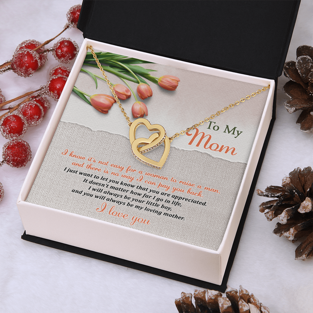 To My Mom Necklace, Message Card Birthday Necklace, Mom Gift Sterling Silver Necklace, Mothers Day Necklace Mom