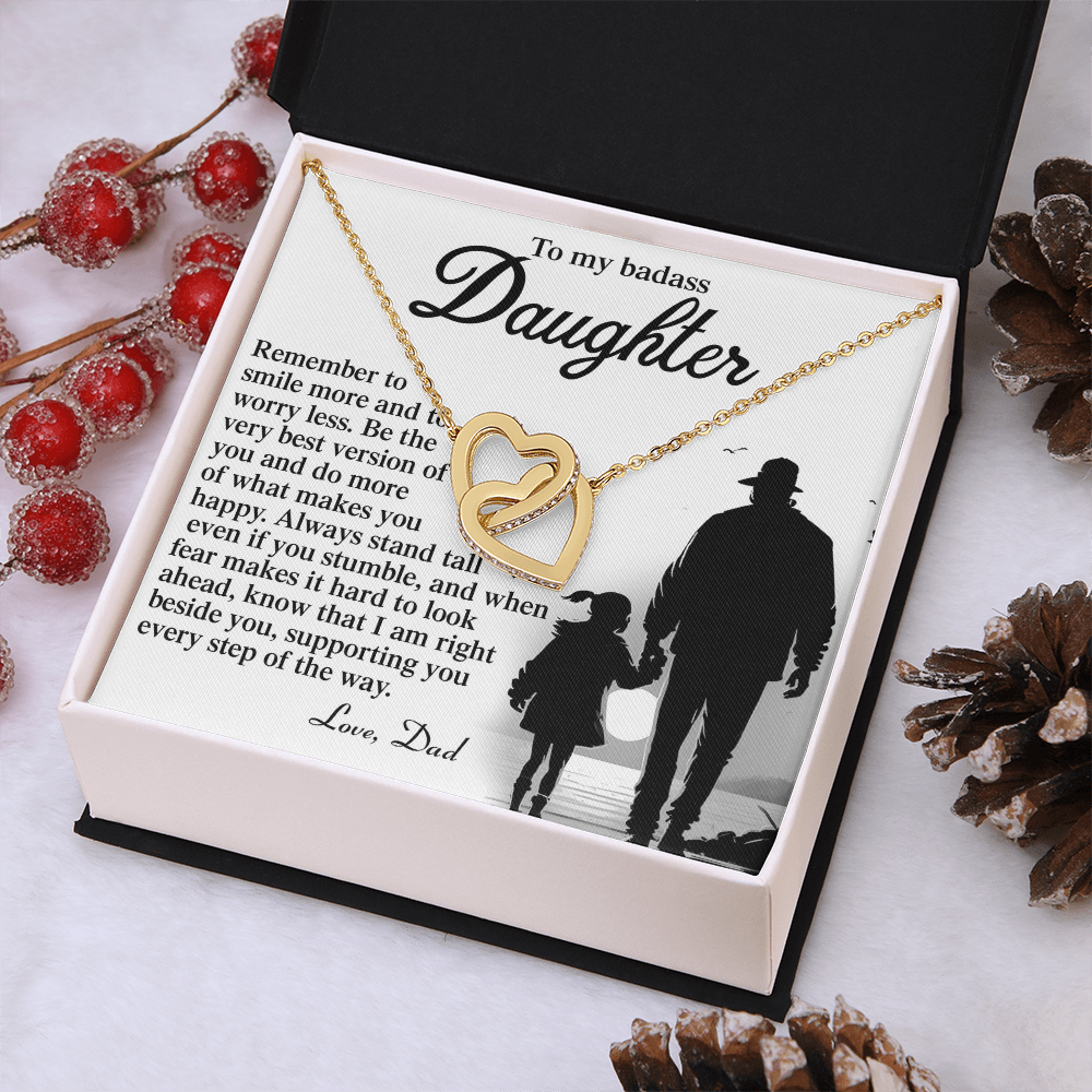 To My Badass Daughter Necklace, To My Badass Daughter Necklace, To My Badass Daughter Crown Necklace, To My Daughter From Dad