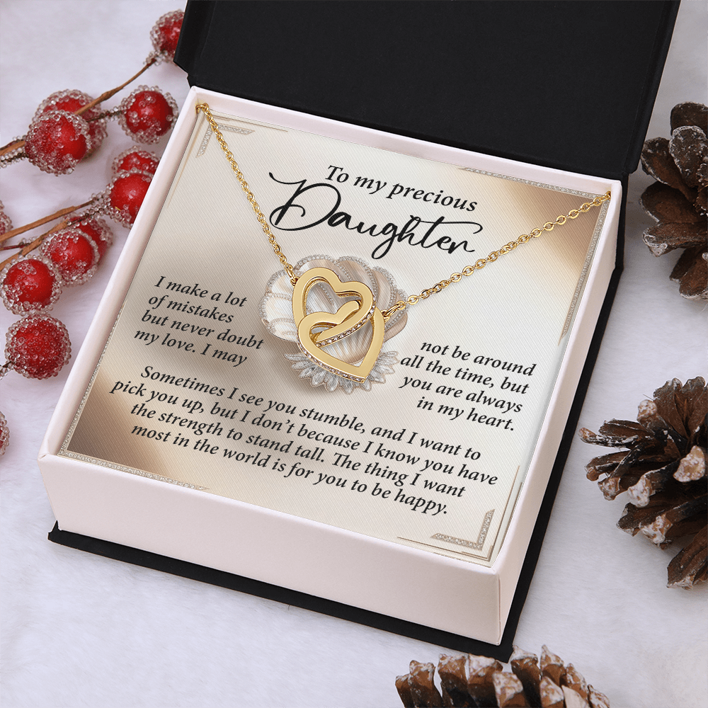 To My Precious Daughter Necklace, To My Daughter From Dad, Mother And Daughter Jewelry, To My Daughter From Mom