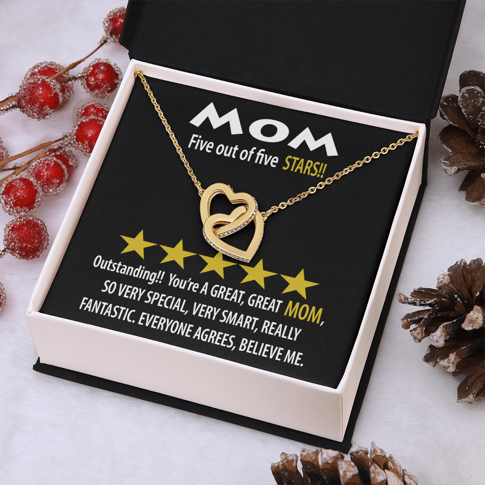 Mom Five Out Of Five Stars Necklace, Mom Birthday Gift From Son, Gift For Mom Spanish, 1st Mothers Day Necklace For New Mom