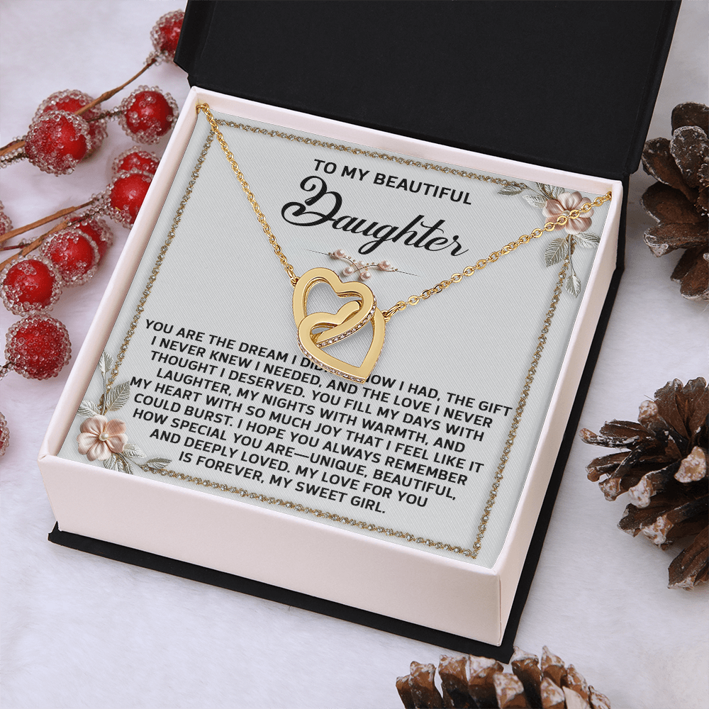 To My Beautiful Daughter Necklace, My Daughter Gifts From Dad, Mom And Daughter Gifts, Daughter Necklace From Mom