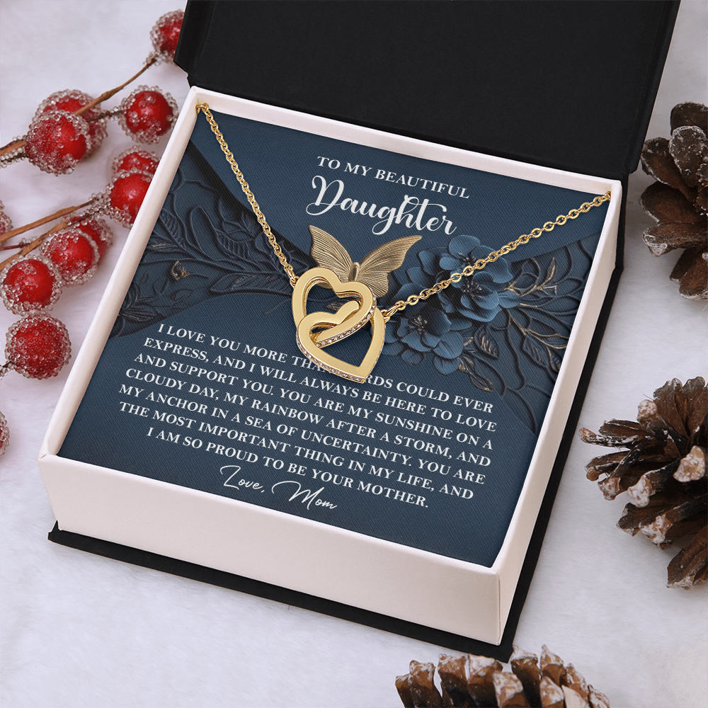 To My Beautiful Daughter Necklace, Daughter Necklaces From Mom, Birthday Gifts For Daughter Adult, To My Daughter Necklace From Mom