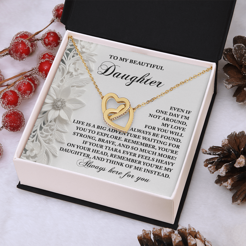 To My Beautiful Daughter Necklace, Daughter Jewelry From Mom, Daughter Necklace From Dad, Daughter Birthday Card From Mom