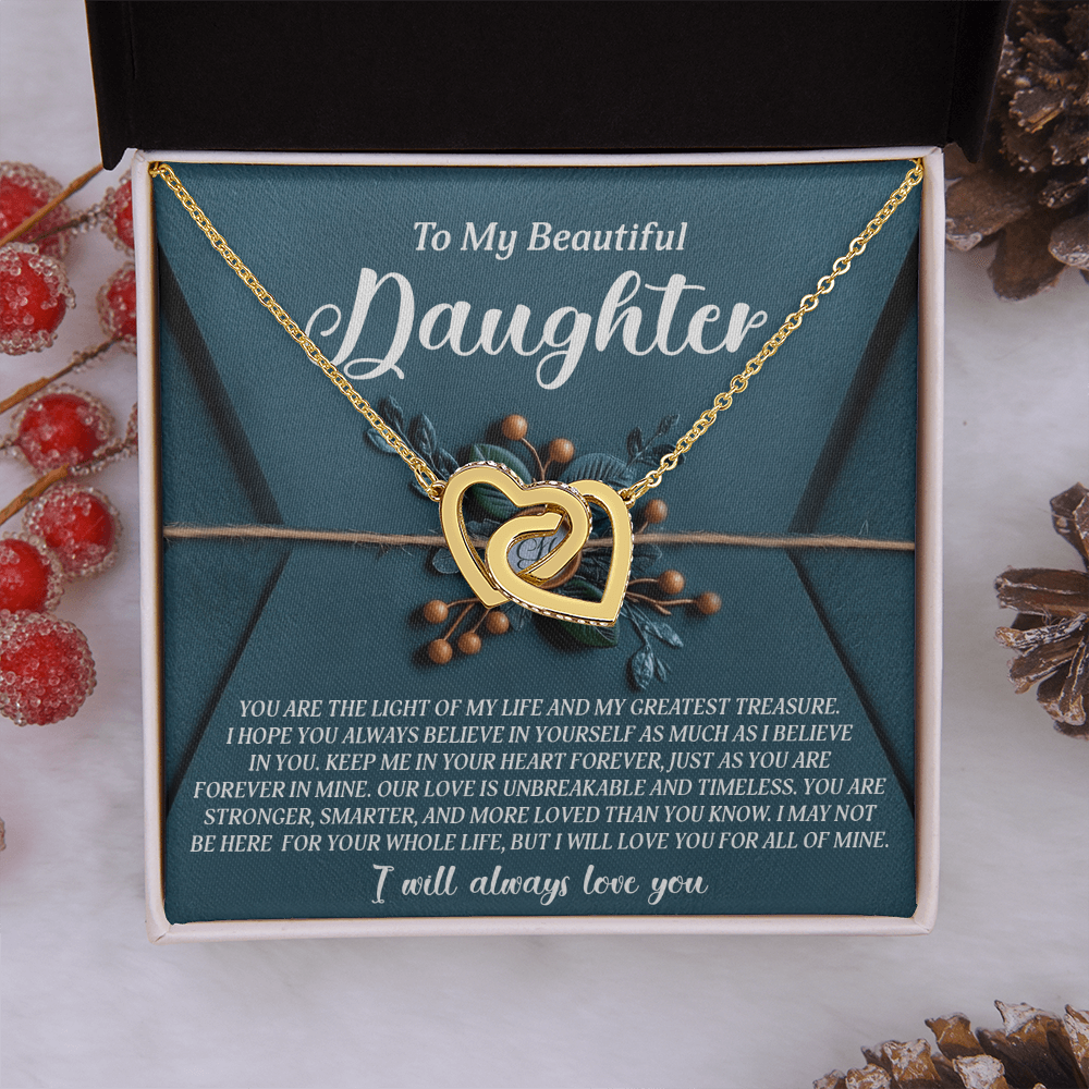 To My Beautiful Daughter Necklace, To My Daughter Necklace From Mom, Mother Day Gifts For Daughters Adult, To My Daughter Necklace From Dad