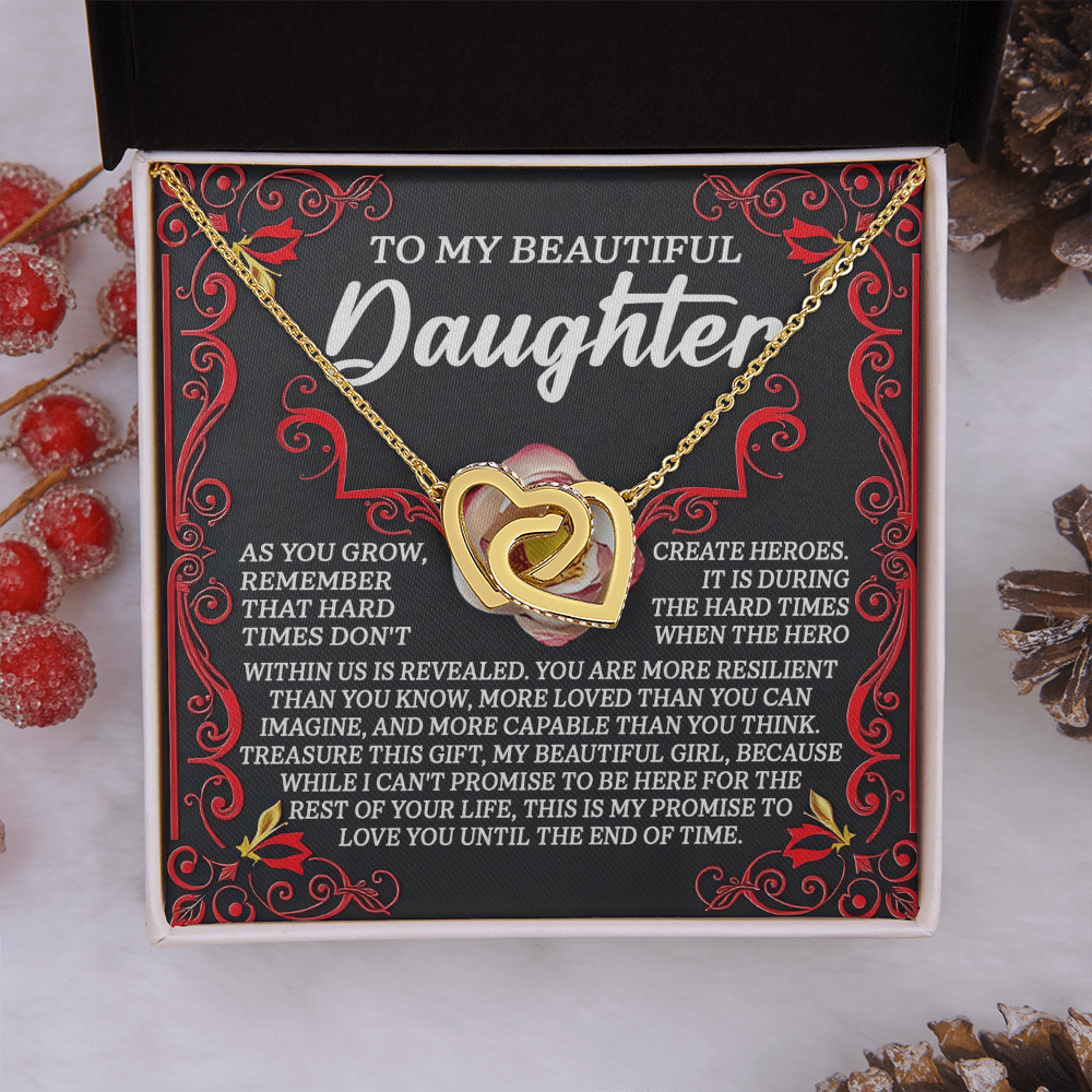 To My Beautiful Daughter Necklace, Jewelry For Daughter From Mom, Gift For Adult Daughter, Gift For My Daughter