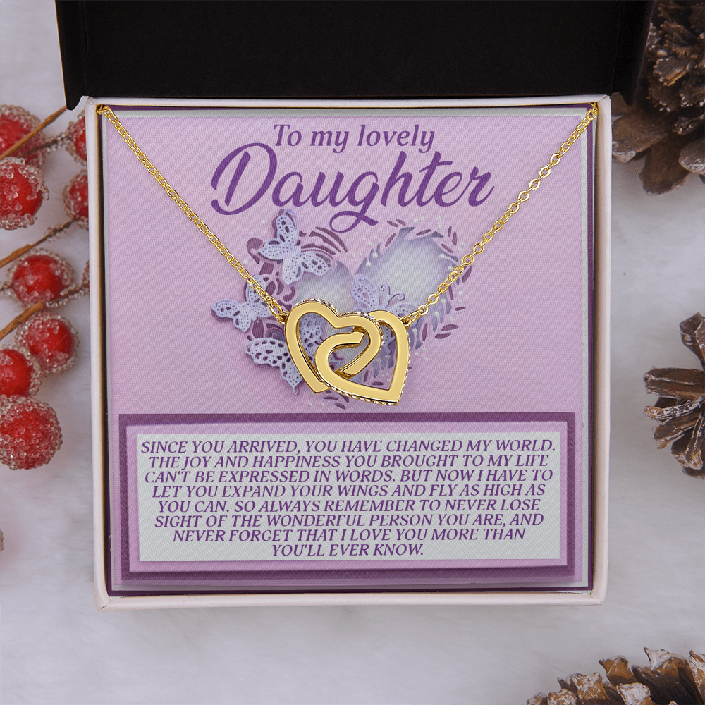 To My Lovely Daughter Necklace, Adult Daughter Valentines Gifts, Necklace From Dad To Daughter, Father And Daughter Necklace