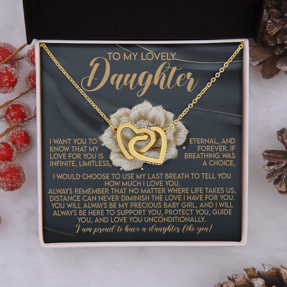 To My Lovely Daughter Necklace, Love Is All We Need Necklace, Dad And Daughter Necklaces, Proud Of Daughter Gifts From Mom