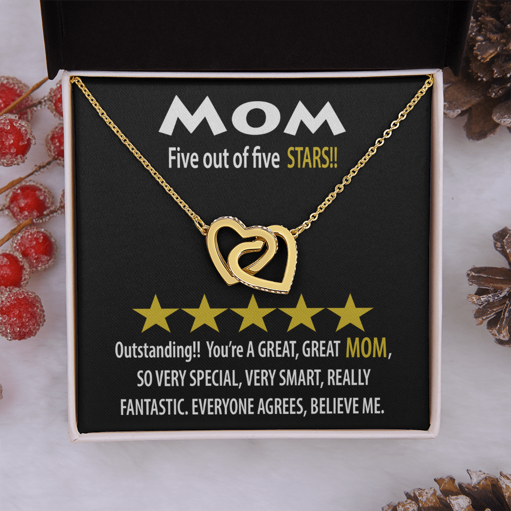 Mom Five Out Of Five Stars Necklace, Mom Birthday Gift From Son, Gift For Mom Spanish, 1st Mothers Day Necklace For New Mom