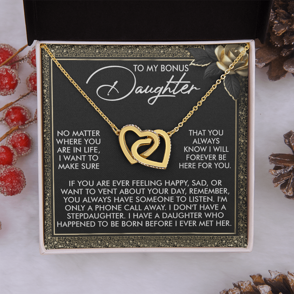 To My Bonus Daughter Necklace, My Daughter Gifts From Mom, Gifts From Dad To Daughter, Necklace For Daughter And Mom