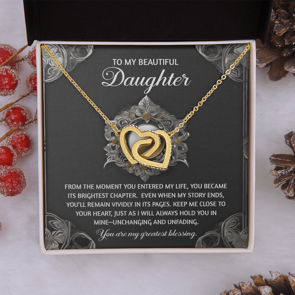 To My Beautiful Daughter Necklace, Matching Necklaces For Mom And Daughter, Adult Daughter Birthday Gifts, To My Daughter From Dad