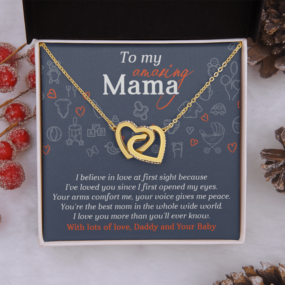 To My Amazing Mama Necklace, To My Mom Necklace From Daddy And Your Baby, Gifts For Mom From Husband, Mom To Daughter Mothers Day Gift