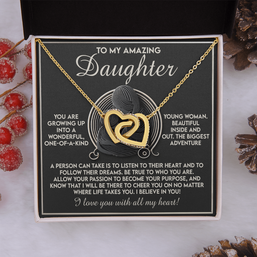 To My Amazing Daughter Necklace, Daughter Necklace From Mom, Christmas Gift For Adult Daughter, Daughter Necklace From Mom