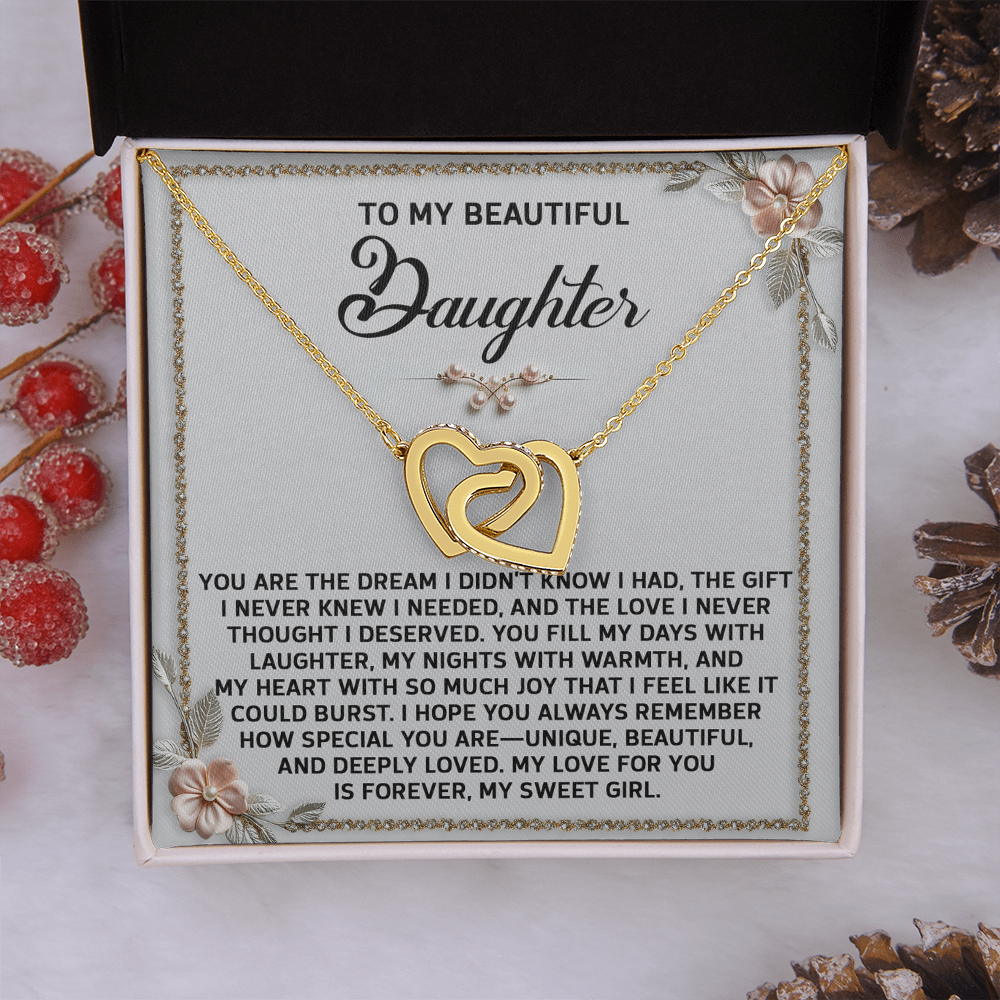 To My Beautiful Daughter Necklace, My Daughter Gifts From Dad, Mom And Daughter Gifts, Daughter Necklace From Mom