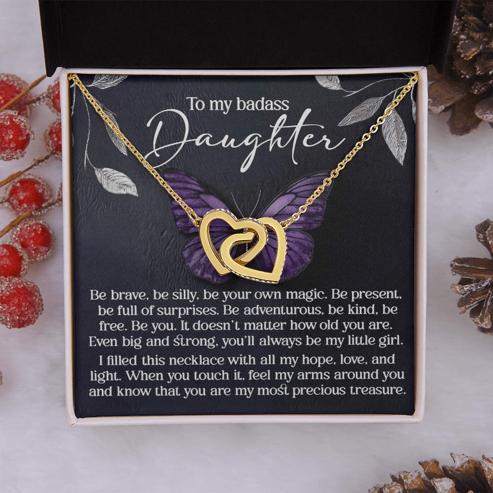 To My Badass Daughter Necklace, Necklace For My Daughter, Mom And Daughter Gifts, Necklaces For Daughter From Dad