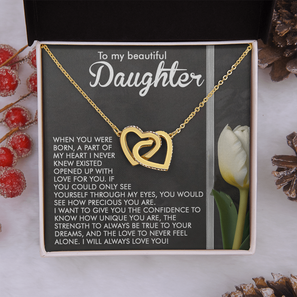 To My Beautiful Daughter Necklace, Valentines Day Gifts For Daughter Adult From Dad, Badass Necklace For Women, To My Bonus Mom Necklace