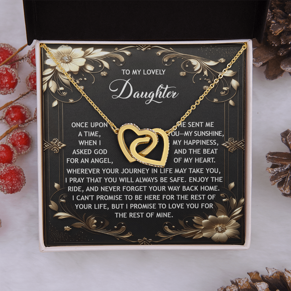 To My Lovely Daughter Necklace, Daughter Necklace From Mom And Dad, Daughter Gifts From Dad, Bonus Daughter Gifts Unique