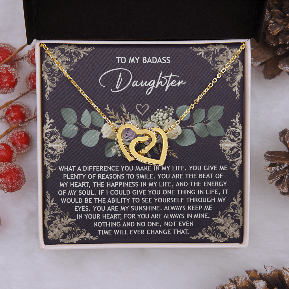 To My Badass Daughter Necklace, Necklaces For Daughter From Dad, Mom To Daughter Gifts Unique Gifts, For My Daughter Necklace