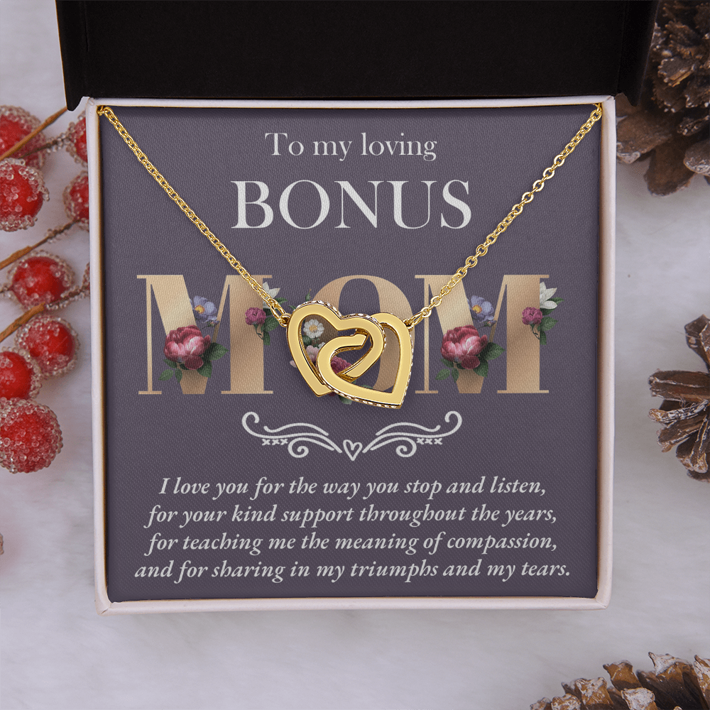To My Loving Bonus Mom Necklace, Necklace For Mom And Daughters, To Mom From Son Necklace, Young Mom Gift Ideas
