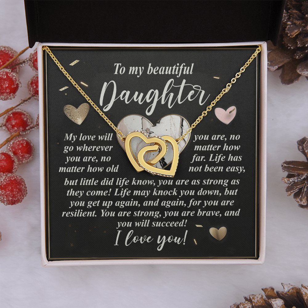 To My Beautiful Daughter Necklace, Bonus Daughter Gifts Unique, Birthday Gift For Adult Daughter, Christmas Gifts For Adult Daughter