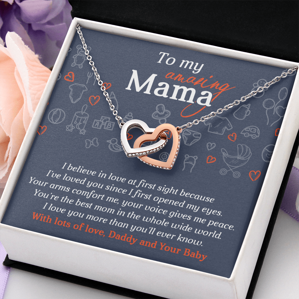 To My Amazing Mama Necklace, To My Mom Necklace From Daddy And Your Baby, Gifts For Mom From Husband, Mom To Daughter Mothers Day Gift