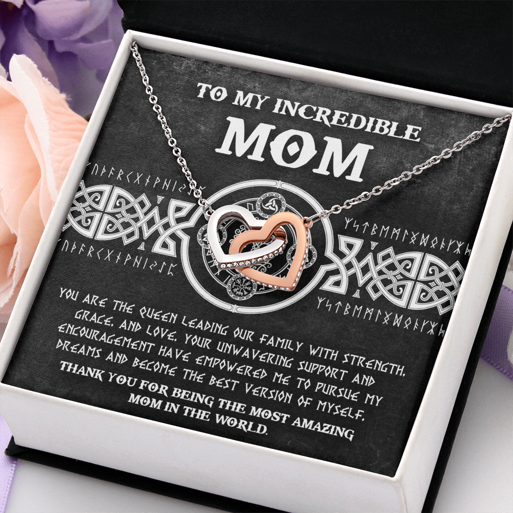 To My Incredible Mom Necklace, Necklaces For Moms From Daughters, Message Card Necklace Gift To Mom, Necklaces For Moms