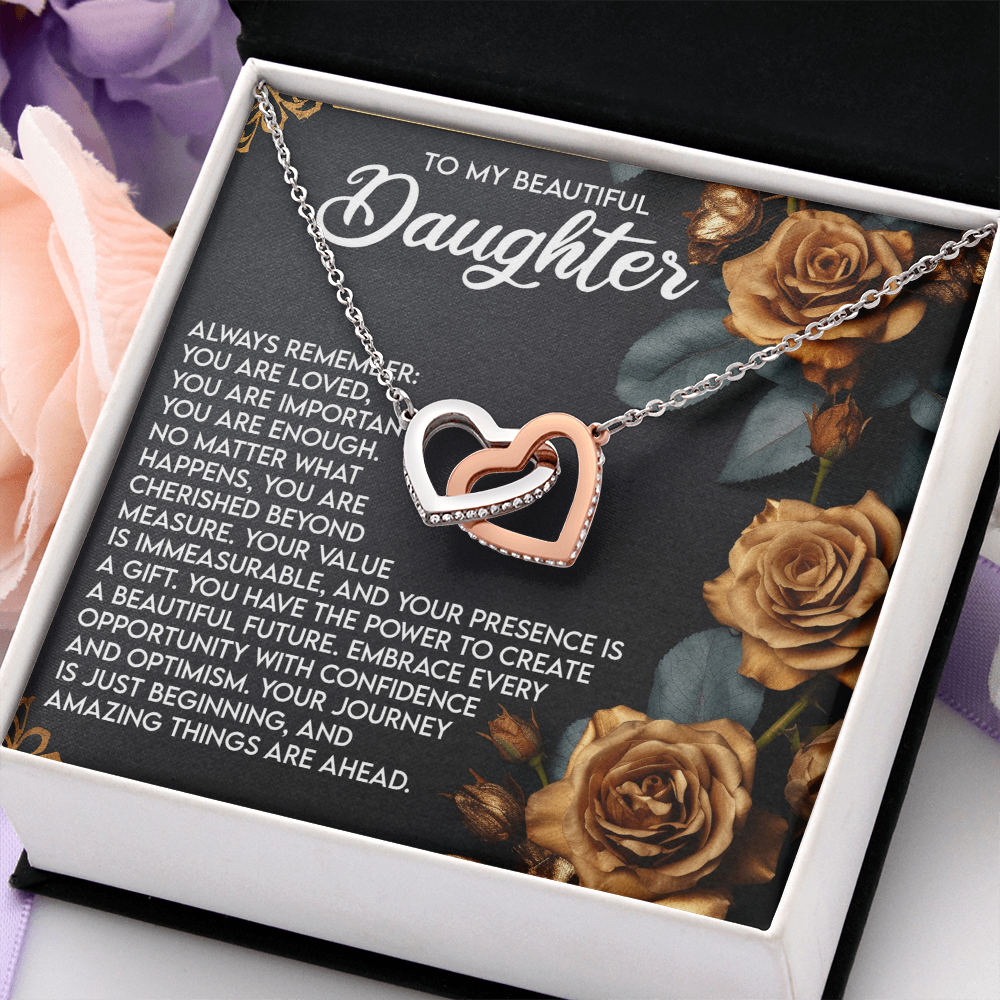 To My Beautiful Daughter Necklace, To My Beautiful Daughter, Valentine Ideas For Adult Daughter, Daddy And Daughter Necklace