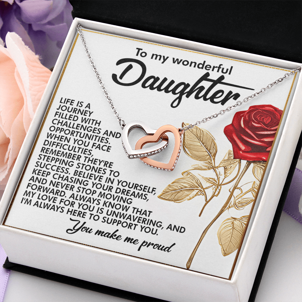 To My Wonderful Daughter Necklace, Gifts For Grown Daughter From Dad, Daughter Valentine Gift From Dad, Daughter Necklace From Parents
