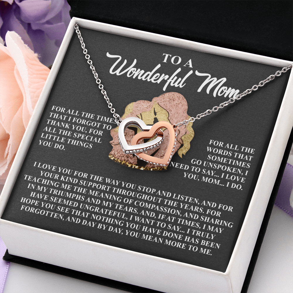 To A Wonderful Mom Necklace, To The Best Mom In The World Necklace, Christmas Gifts For Hispanic Mom, Birthday Mom From Daughter