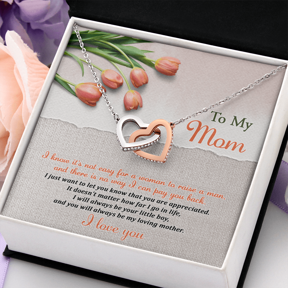 To My Mom Necklace, Message Card Birthday Necklace, Mom Gift Sterling Silver Necklace, Mothers Day Necklace Mom