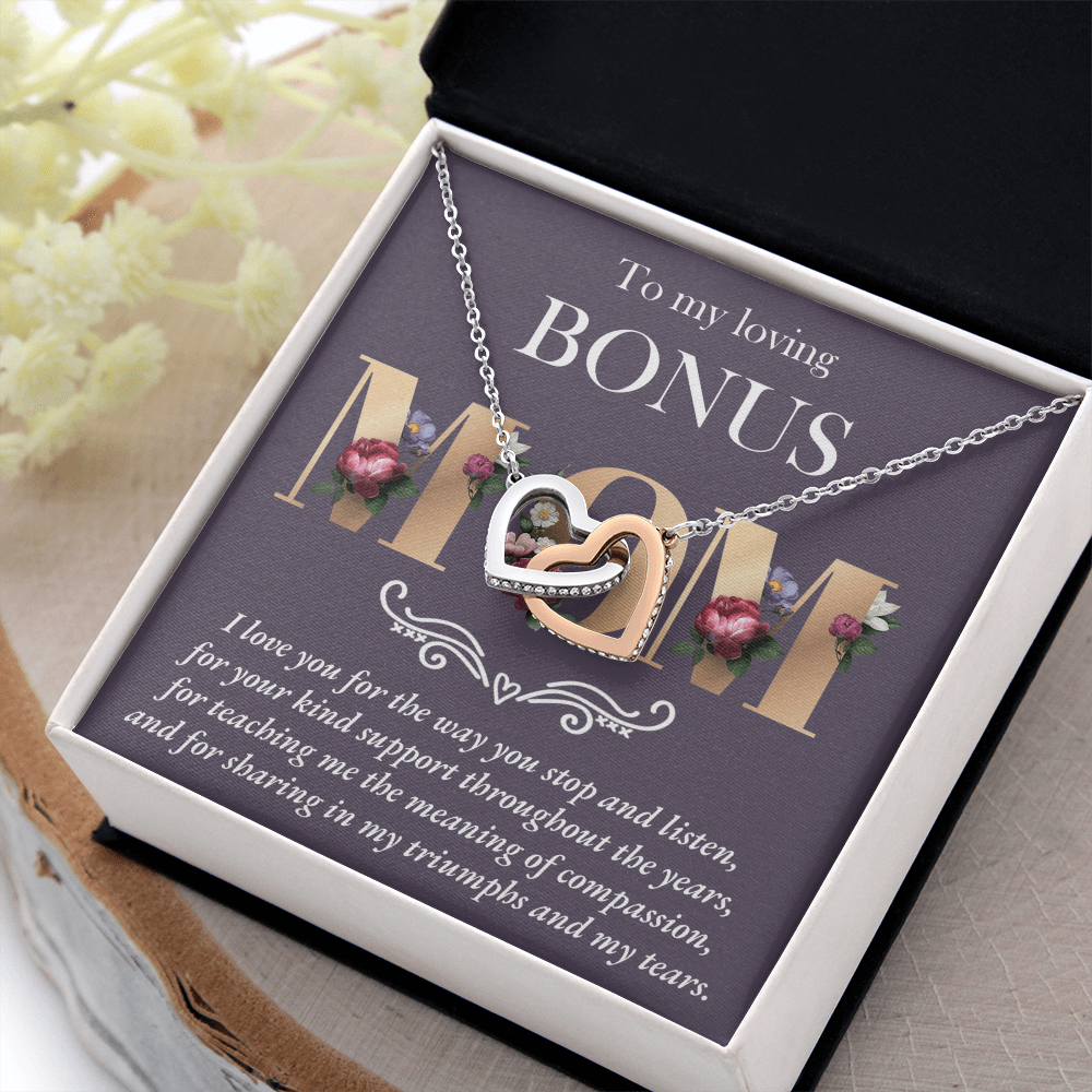 To My Loving Bonus Mom Necklace, Necklace For Mom And Daughters, To Mom From Son Necklace, Young Mom Gift Ideas