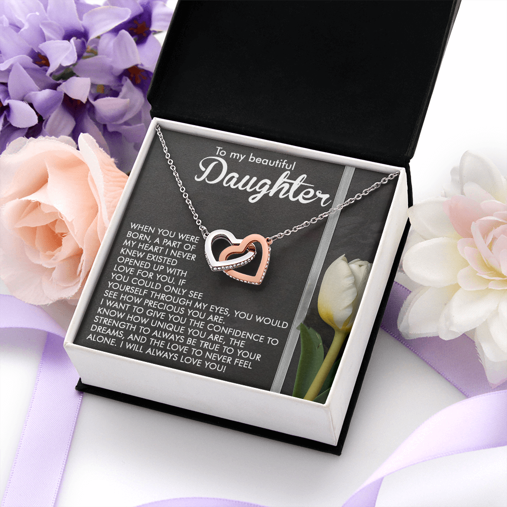 To My Beautiful Daughter Necklace, Valentines Day Gifts For Daughter Adult From Dad, Badass Necklace For Women, To My Bonus Mom Necklace