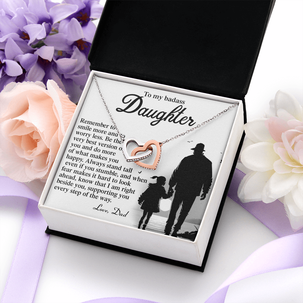 To My Badass Daughter Necklace, To My Badass Daughter Necklace, To My Badass Daughter Crown Necklace, To My Daughter From Dad