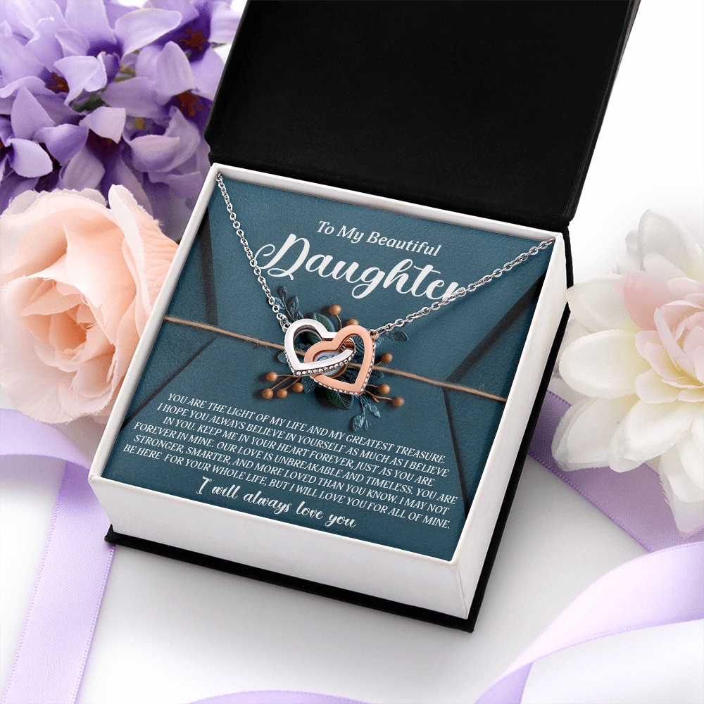 To My Beautiful Daughter Necklace, To My Daughter Necklace From Mom, Mother Day Gifts For Daughters Adult, To My Daughter Necklace From Dad