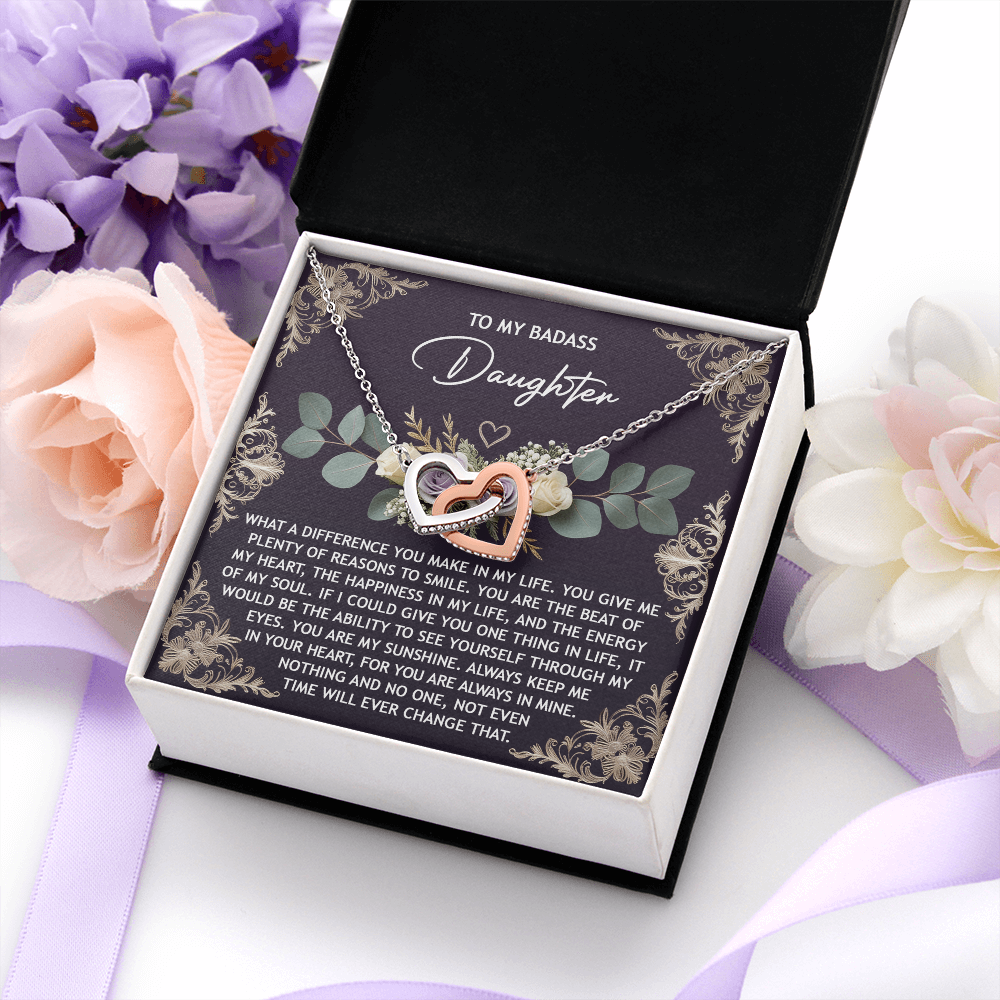 To My Badass Daughter Necklace, Necklaces For Daughter From Dad, Mom To Daughter Gifts Unique Gifts, For My Daughter Necklace