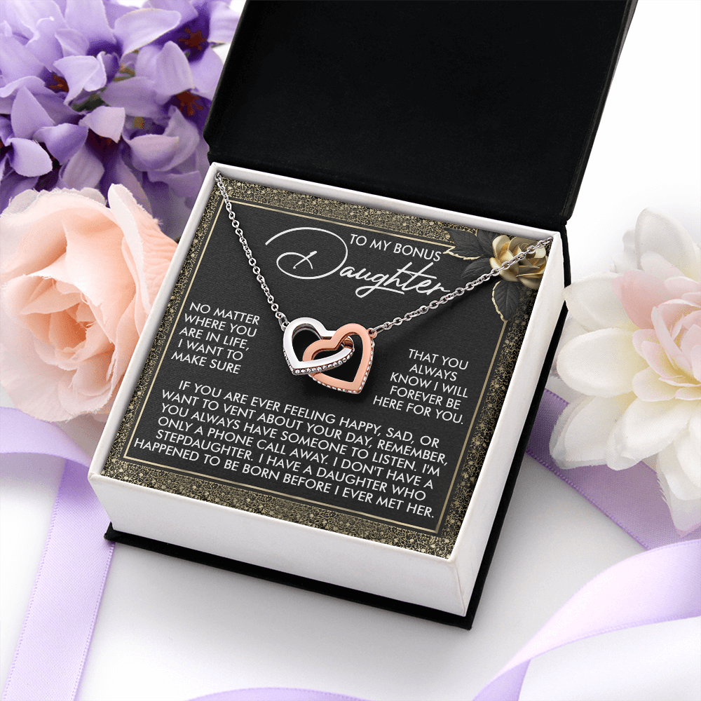 To My Bonus Daughter Necklace, My Daughter Gifts From Mom, Gifts From Dad To Daughter, Necklace For Daughter And Mom