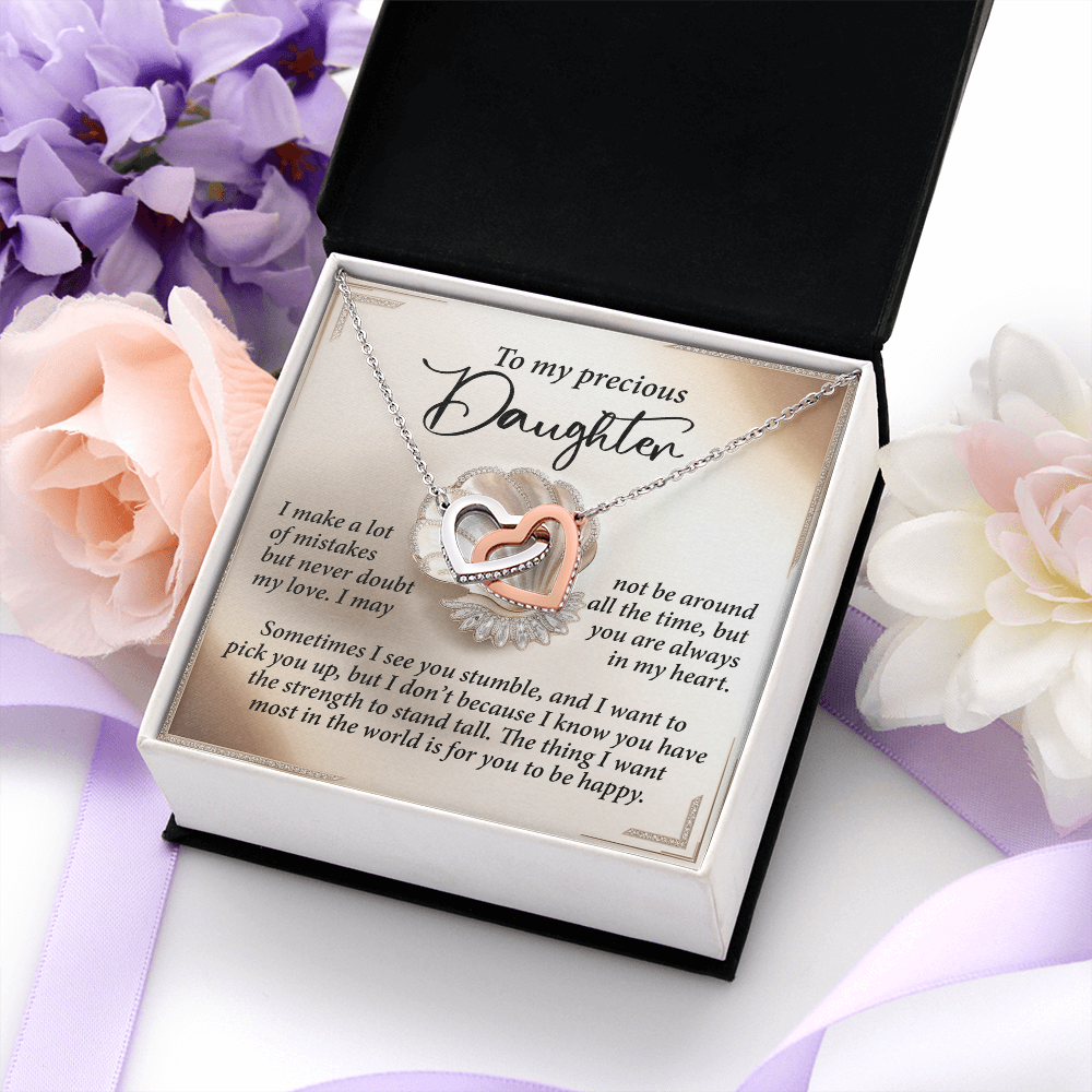To My Precious Daughter Necklace, To My Daughter From Dad, Mother And Daughter Jewelry, To My Daughter From Mom