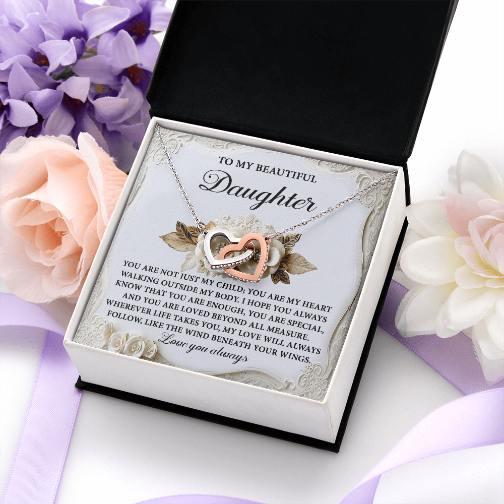 To My Beautiful Daughter Necklace, Birthday Card For Adult Daughter, Daughter Gift From Dad, Necklace For Daughter From Mom