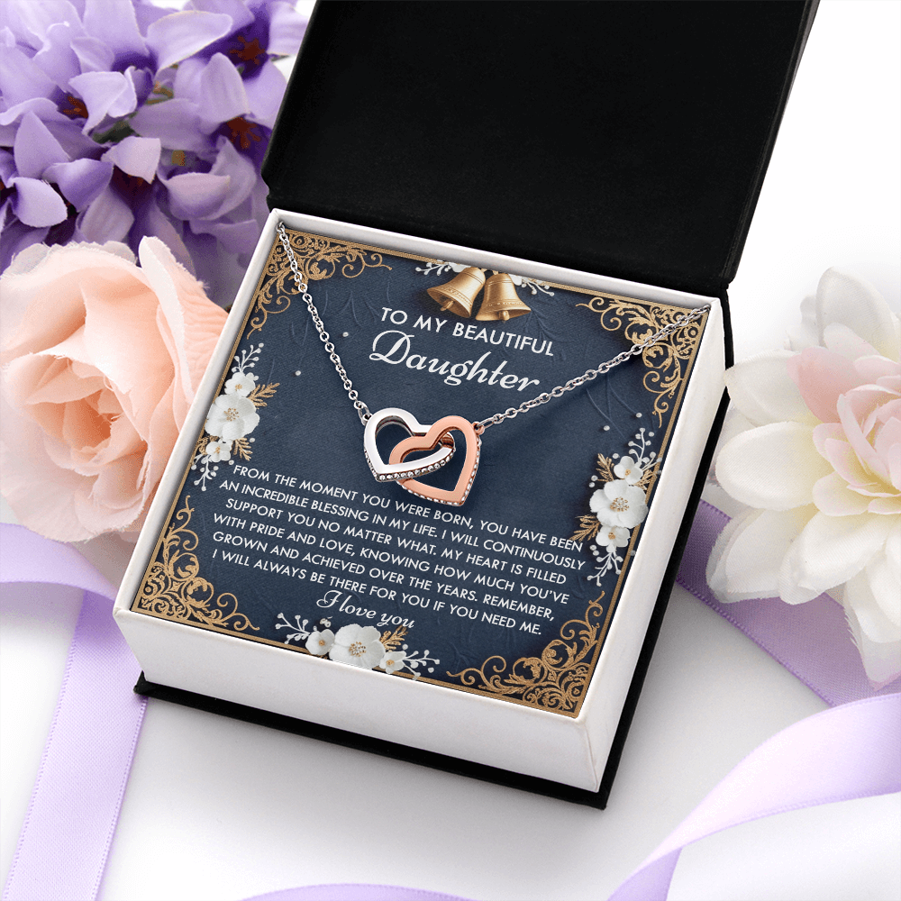 To My Beautiful Daughter Necklace, Jewelry For Daughter From Dad, Birthday Gifts For Adult Daughter, Daughter Necklace From Daddy
