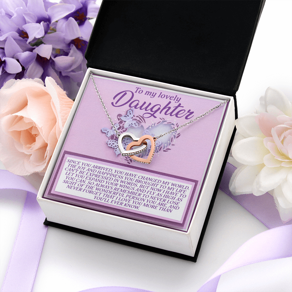 To My Lovely Daughter Necklace, Adult Daughter Valentines Gifts, Necklace From Dad To Daughter, Father And Daughter Necklace