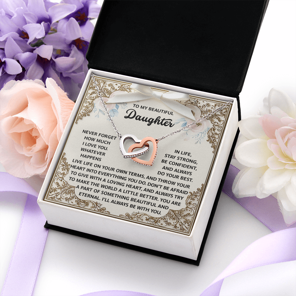 To My Beautiful Daughter Necklace, Necklace For Daughter From Dad, Mother And Daughter Jewelry, Jewelry For Daughter From Dad