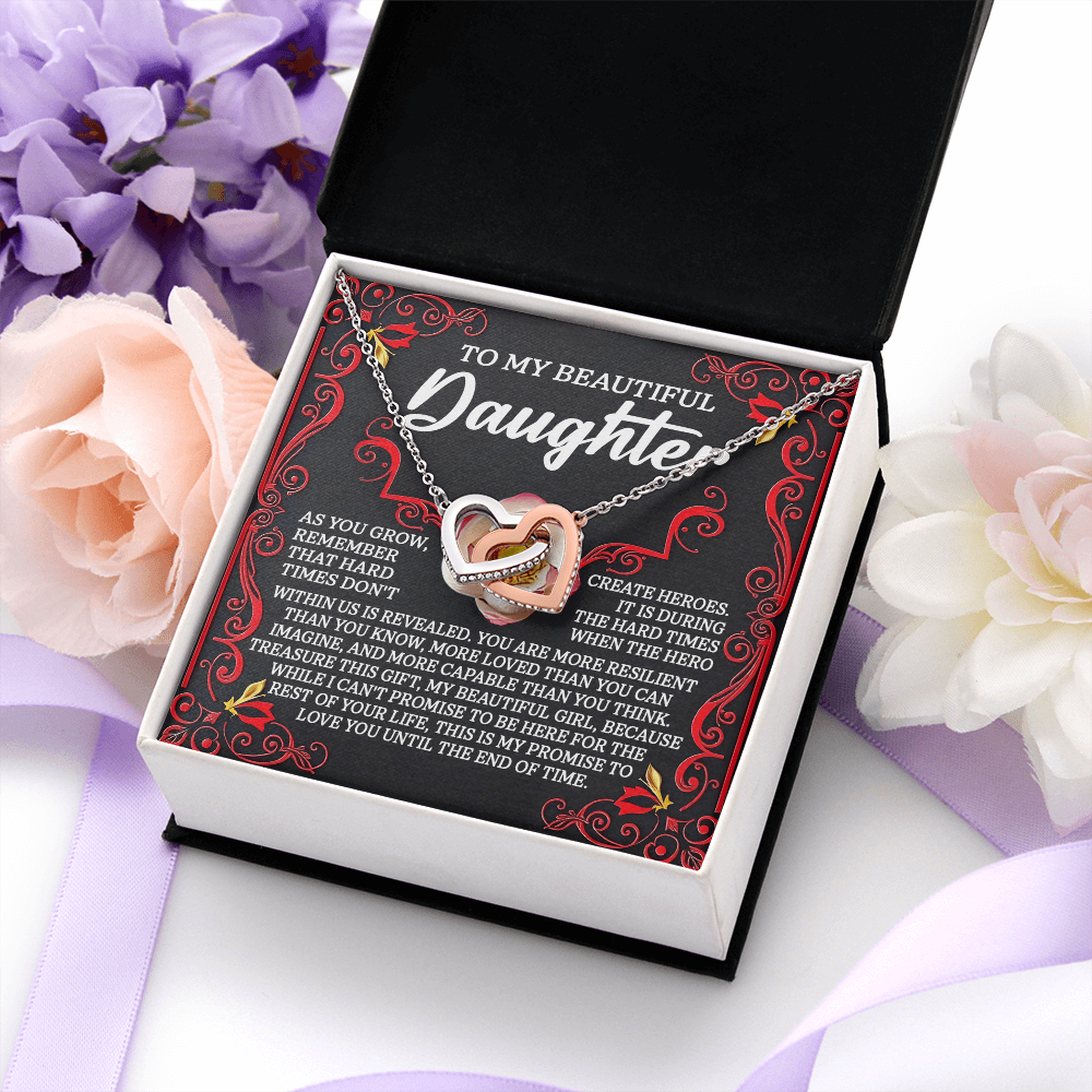 To My Beautiful Daughter Necklace, Jewelry For Daughter From Mom, Gift For Adult Daughter, Gift For My Daughter