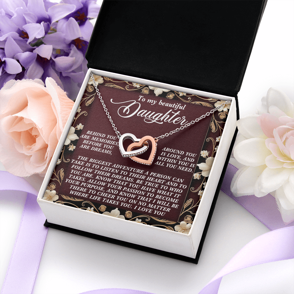 To My Beautiful Daughter Necklace, To My Daughter Necklace From Dad, Mother Daughter Gifts From Mom, To My Daughter Necklace From Mom