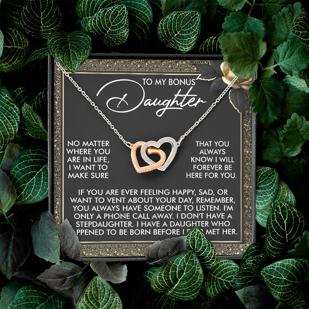 To My Bonus Daughter Necklace, My Daughter Gifts From Mom, Gifts From Dad To Daughter, Necklace For Daughter And Mom