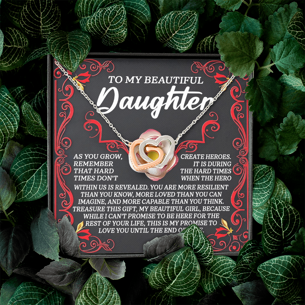 To My Beautiful Daughter Necklace, Jewelry For Daughter From Mom, Gift For Adult Daughter, Gift For My Daughter