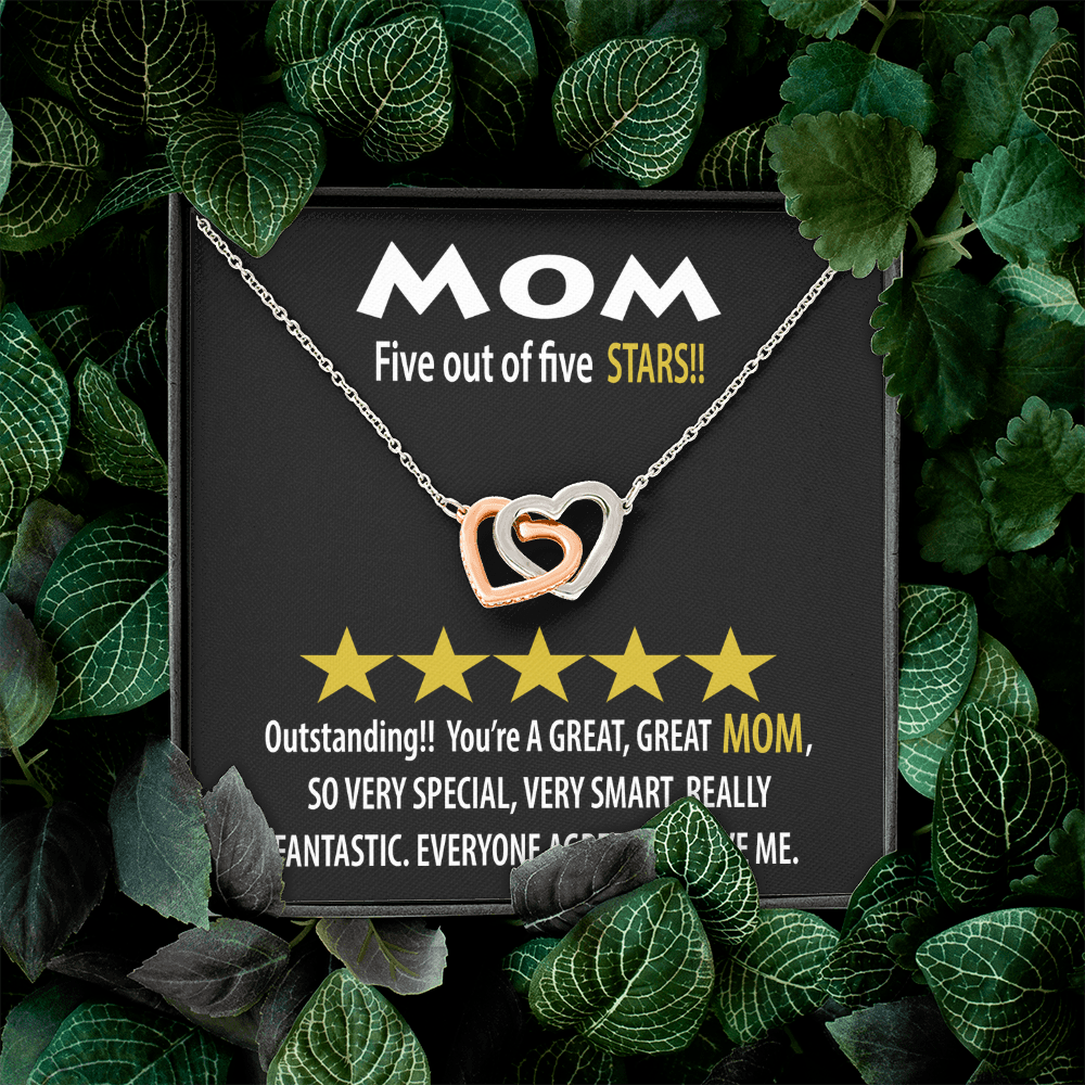 Mom Five Out Of Five Stars Necklace, Mom Birthday Gift From Son, Gift For Mom Spanish, 1st Mothers Day Necklace For New Mom