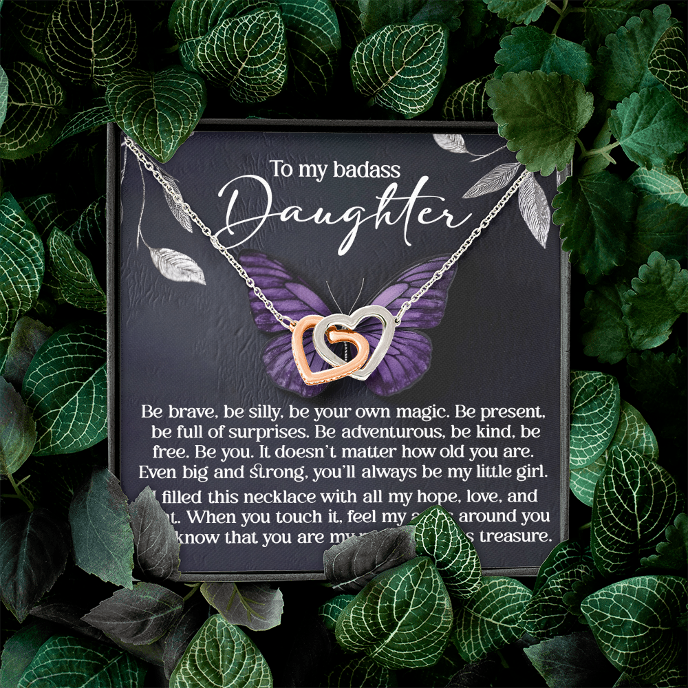 To My Badass Daughter Necklace, Necklace For My Daughter, Mom And Daughter Gifts, Necklaces For Daughter From Dad