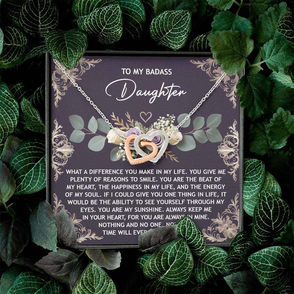 To My Badass Daughter Necklace, Necklaces For Daughter From Dad, Mom To Daughter Gifts Unique Gifts, For My Daughter Necklace