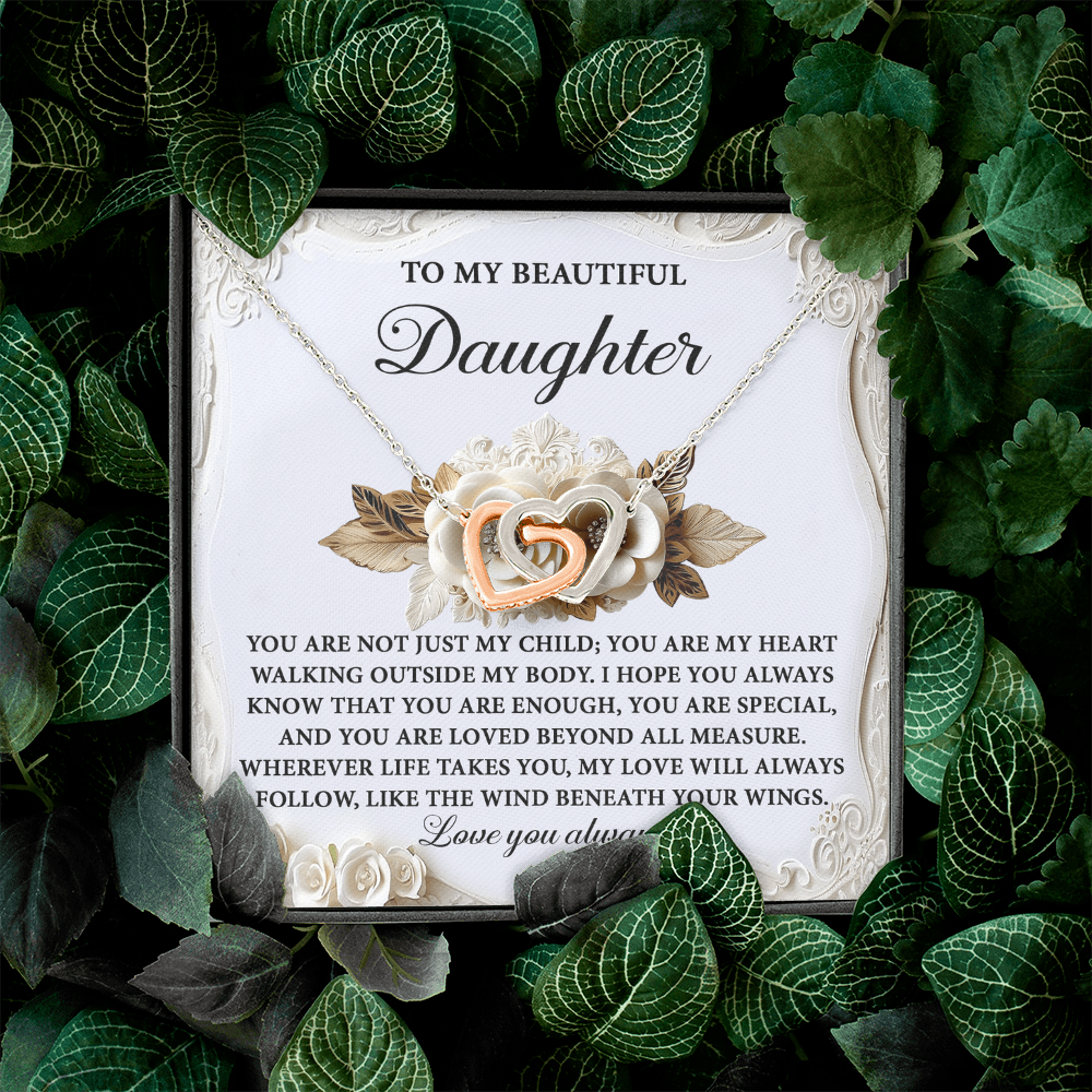 To My Beautiful Daughter Necklace, Birthday Card For Adult Daughter, Daughter Gift From Dad, Necklace For Daughter From Mom