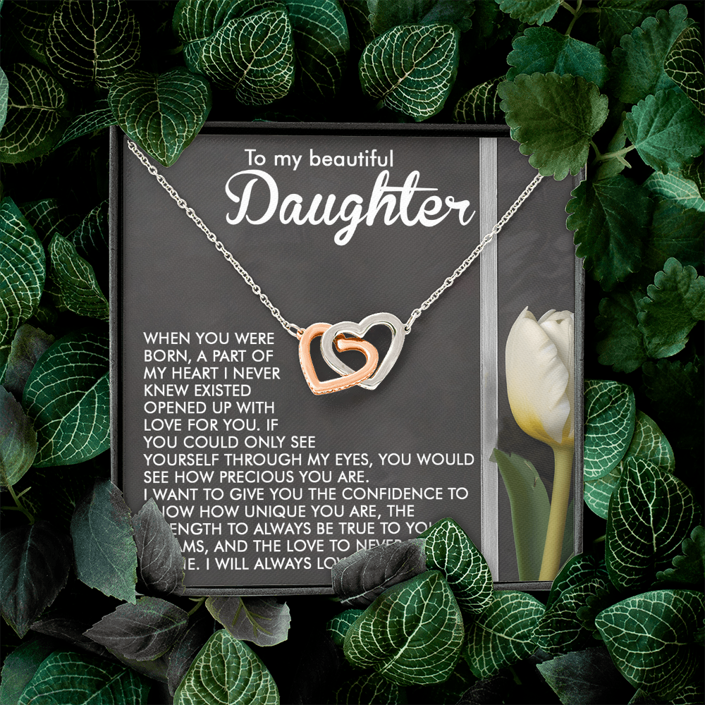 To My Beautiful Daughter Necklace, Valentines Day Gifts For Daughter Adult From Dad, Badass Necklace For Women, To My Bonus Mom Necklace